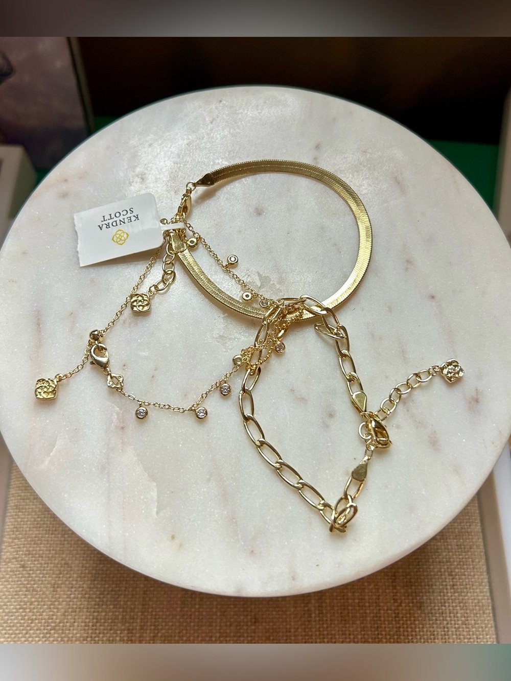Kendra Scott “Kassie” Set of 3 Chain Bracelets in Gold - Picture 4 of 7